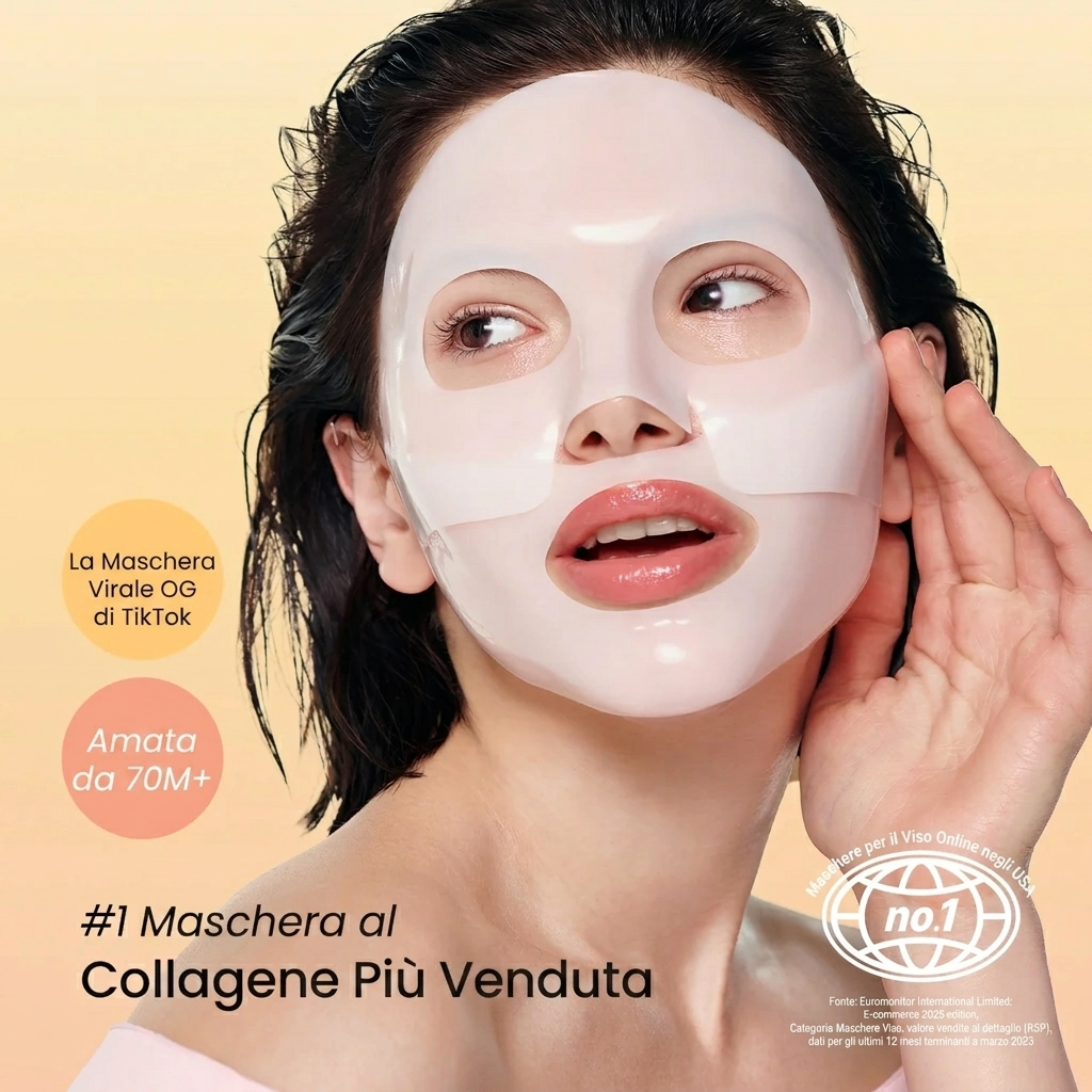 Maschera Viso al Bio-Collagene per Idratazione Profonda
