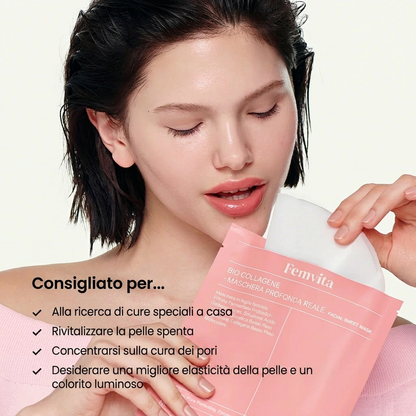 Maschera Viso al Bio-Collagene per Idratazione Profonda
